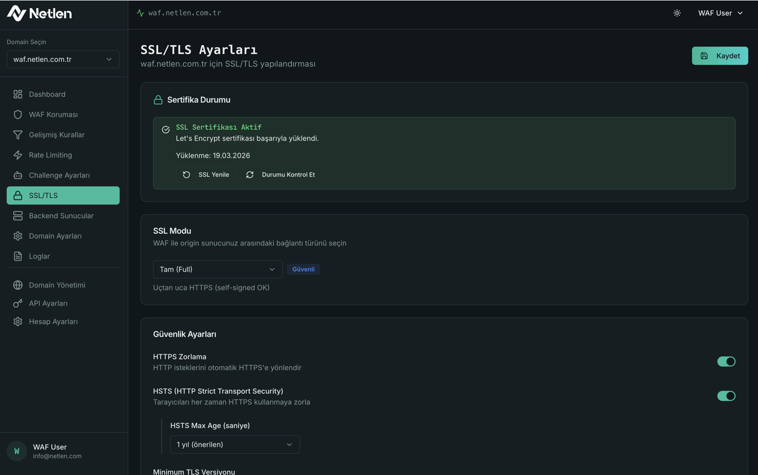 SSL/TLS Ayarları